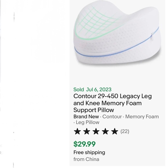 CONTOUR Memory foam ergonomic knee relief pillow side sleeper leg suppor… - Picture 14 of 14